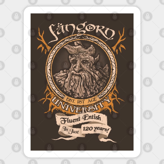 Fangorn University Sticker by hootbrush